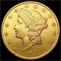 1894 $20 Gold Double Eagle CHOICE BU