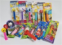 17pc PEZ DISPENSERS, MOST UNOPENED