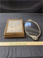 Victorian dresser jewelry box and mirror