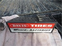 Vintage Davis Tires & Wizard Batteries Sign
