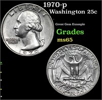 1970-p Washington Quarter 25c Grades GEM Unc