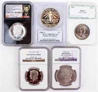 Coin 5 Pcs. Certified  U.S. Cent Thru Dollars