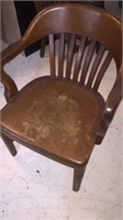Oak Office Chair. Cracked seat