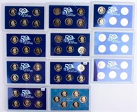Coin 11 United States Proof Quarter Sets 1999-2009