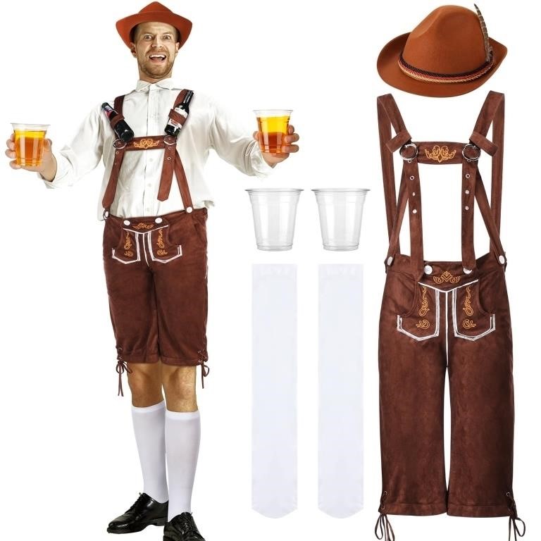 Jiuguva 6 Pcs German Oktoberfest Costume Set for M