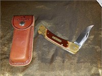 Schrade Old Timer pocket knife with Leather Pouch