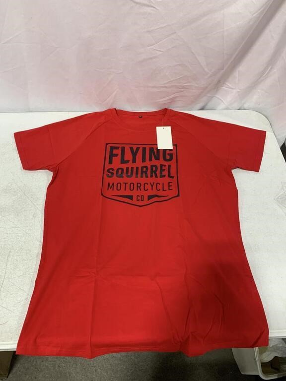 THE FLYING SQUIRREL MOTORCYCLE CO. T-SHIRT, SIZE: