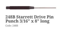 (3) Starrett Drive Pin Punches 3/16" x 8"