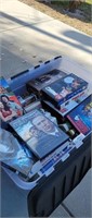 Tote of vhs and dvds