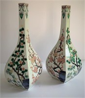 Pair of Imari Porcelain vases - 4 sided