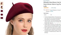 Wheebo Wool Beret Hat,Solid Color French Style