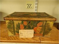1800's Swiss Painted Box w/ Hinged Lid