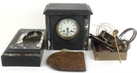 Marble and Slate Mantle Clock As Is and More