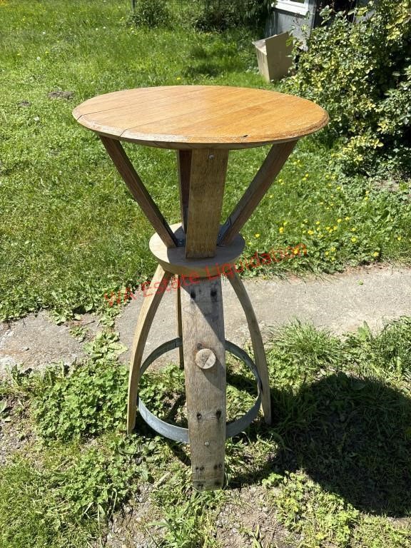 Barrel Made Bar Table (outside)
