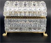 Vintage French Crystal Casket Trinket / Jewelery