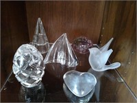 Assortment of Crystal and Glass Paperweights
