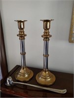 Brass & Pewter Candlesticks and Candle Snuffer