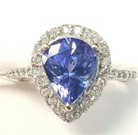 $5115 14K  Tanzanite(3ct) Diamond(0.3ct) Ring