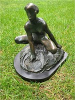 Rodin Bronze Sculpture "Crouching Bather"