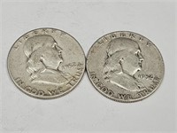 2-1952 Benjamin Franklin Silver Half Dollars