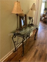 Foyer Table & Lamps