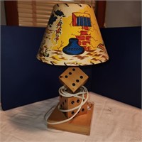 Vintage Wood Southwest Style Lamp  Powers on
