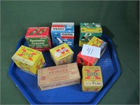 9 Empty Vintage Ammo Boxes