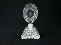 Cz Clear Perfume Bottle and Intaglio Flower Top