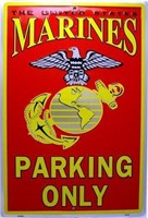 US Marines Parking Only Semper Fi Aluminum Sign