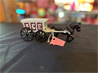 Vintage Cast Iron Ice Wagon & Horse