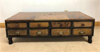 COOL INDUSTRIAL 8 DRAWER COFFEE TABLE