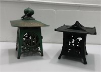 Two Metal Outdoor Chinese Lanterns K15B
