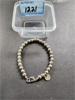 7" Sterling silver bead bracelet; all information