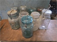 Estate lot of vintage mason jars