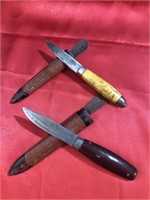 Vintage Made In Sweden Hunting Knives W/Cases