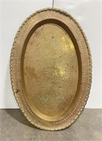 Chinese Oval Brass Tray