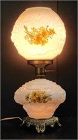 Hedco Lion Head Fenton Milk Glass GWTW Lamp