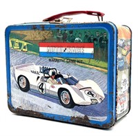 Thermos Auto Race Magnetic Game Metal Lunch Box