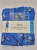 Flora Long Sleeve PJ Set blue w/butterflies
