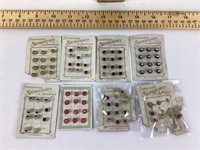 Antique Czech rhinestone buttons on cards