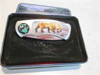 COLLECTIBLE BEAR KNIFE WITH TIN BOX