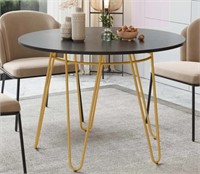 47'' Round Dining Table with Metal Golden Legs
