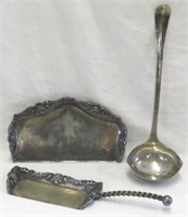 Ladle-Italy & Crumb Catcher Set-silver plate