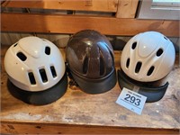 Riding helmets (3) - inside liners in good cond.