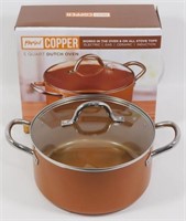 * NIB Copper 5 Quart Dutch Oven: Oven Safe &