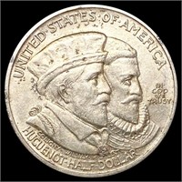 1924 Huguenot Half Dollar NEARLY UNCIRCULATED