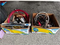 (2) Boxes: Elec. Wire, Garage Supplies