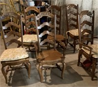 6 ladder back chairs with rush seats