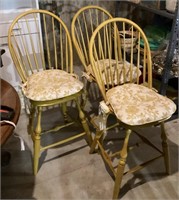 3 Windsor style bar stools