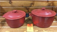 Flame ware 2.5 and 4 quart Dutch ovens- paprika